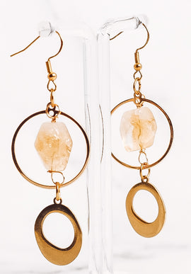 Crystal Abstract Hooped Dangle Earrings