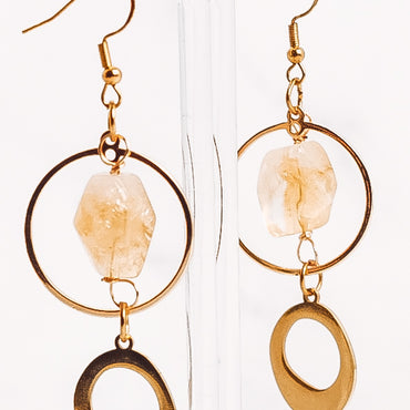 Crystal Abstract Hooped Dangle Earrings